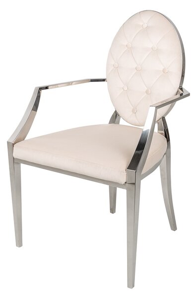 Designová židle s opěrkami Rococo II béžová