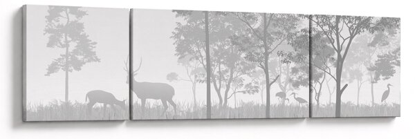 Obraz - Louka s jeleny (170x50 cm)