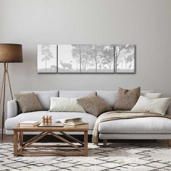 Obraz - Louka s jeleny (170x50 cm)
