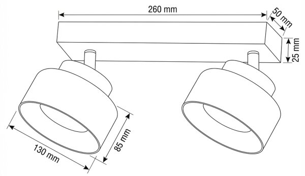 Brilagi - LED Bodové svítidlo AURA LUX 2xGX53/30W/230V černá/kouřová