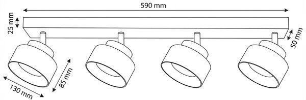 Brilagi - LED Bodové svítidlo AURA LUX 4xGX53/30W/230V černá/kouřová