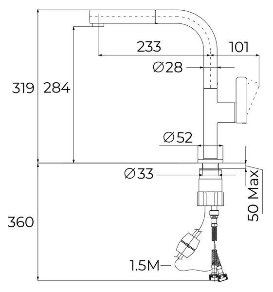 Teka Oval kuchyňská baterie stojící černá 116020019
