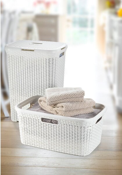 Bílý koš na prádlo Curver Style Basket, 45 l