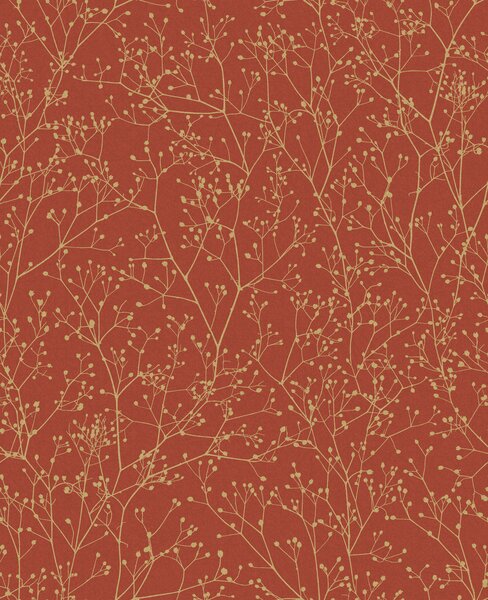 Červeno-zlatá vliesová tapeta na zeď, květiny, 120401, Wiltshire Meadow, Clarissa Hulse