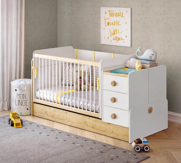Čilek Rostoucí houpací postýlka s přebalovacím pultem Natura Baby