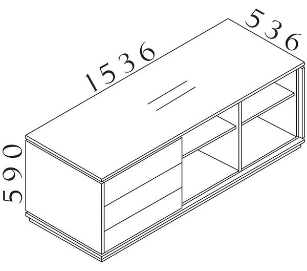 Kontejner Creator 153,6 x 53,6 cm, 3-modulový, bílá / antracit