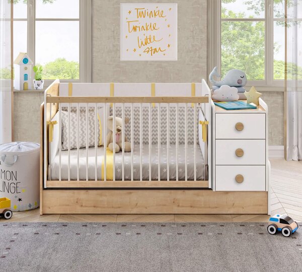 Čilek Rostoucí houpací postýlka s přebalovacím pultem Natura Baby