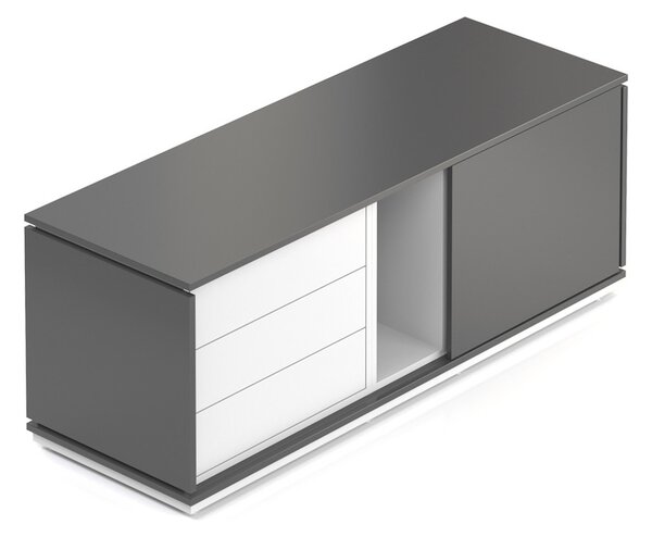 Kontejner Creator 153,6 x 53,6 cm, 3-modulový, posuvné dveře, bílá / antracit