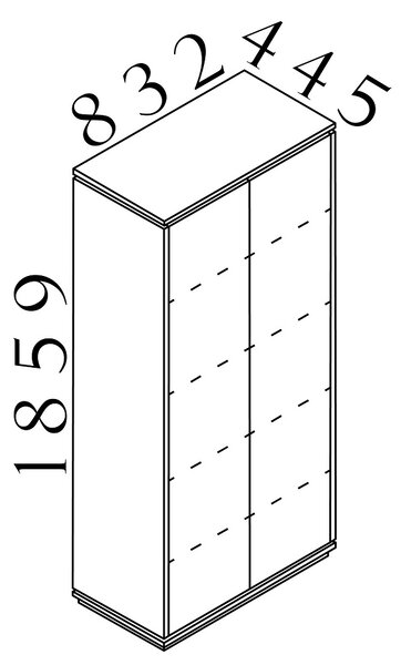 Vysoká skříň Creator 83,2 x 44,5 x 185,9 cm, antracit / bílá
