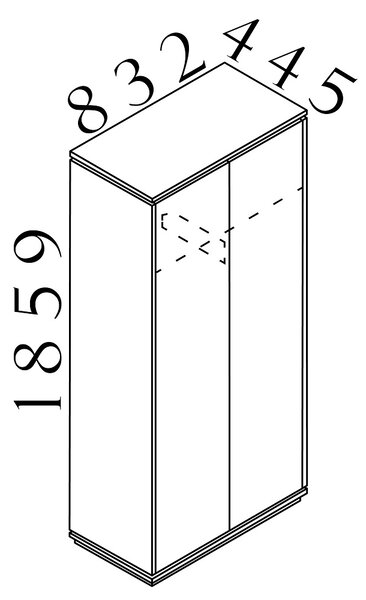 Vysoká šatní skříň Creator 83,2 x 44,5 x 185,9 cm, bílá / antracit