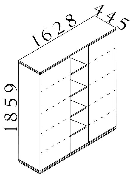 Vysoká skříň Creator 162,8 x 44,5 x 185,9 cm, antracit / bílá
