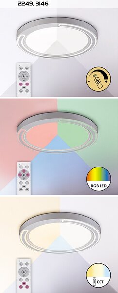 Rabalux 3146 Achilles LED Stropní svítidlo s ovladačem | RGB | Variabilní | Stmívatelné | 40W | Černá - r-3146
