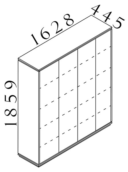 Vysoká skříň Creator 162,8 x 44,5 x 185,9 cm, bílá / antracit