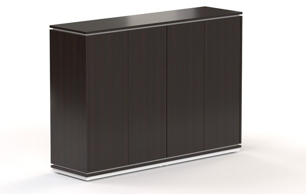 Střední skříň Creator 162,8 x 44,5 x 115,5 cm, bílá / wenge