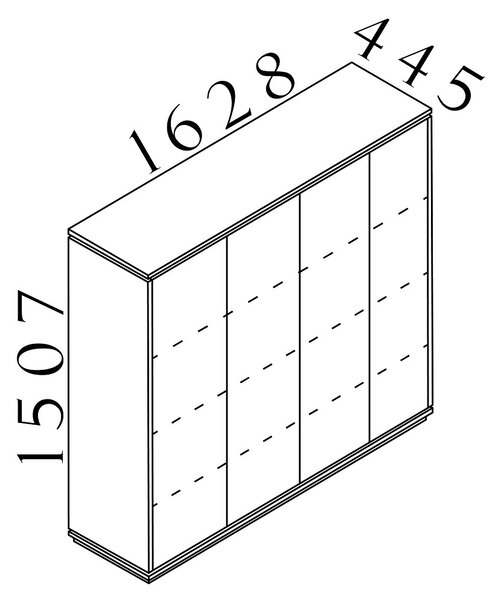 Vysoká skříň Creator 162,8 x 44,5 x 150,7 cm, bílá / antracit