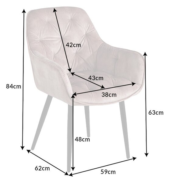 Designová židle Garold šampaňský samet - Skladem