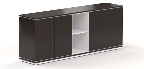 Nízká skříň Creator 202,2 x 44,5 x 80,3 cm, bílá / wenge