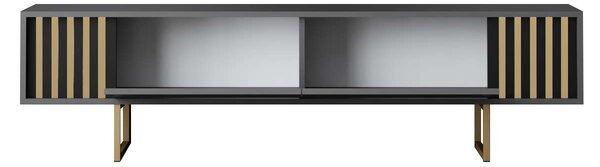 TV stolek/skříňka Goldise (antracit + zlatá). Akce -25%