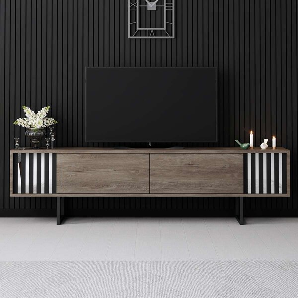 TV stolek/skříňka Chromonise (ořech + černá)