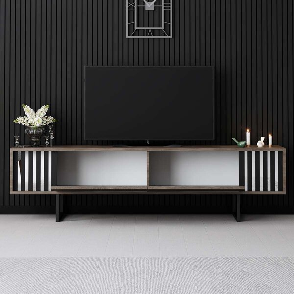 TV stolek/skříňka Chromonise (ořech + černá)