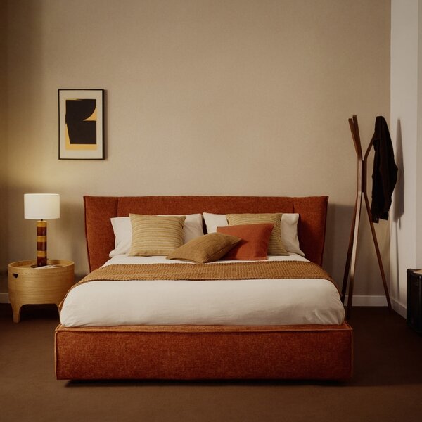 Kave Home Oranžový vaflový pléd Nulina 130 x 170 cm