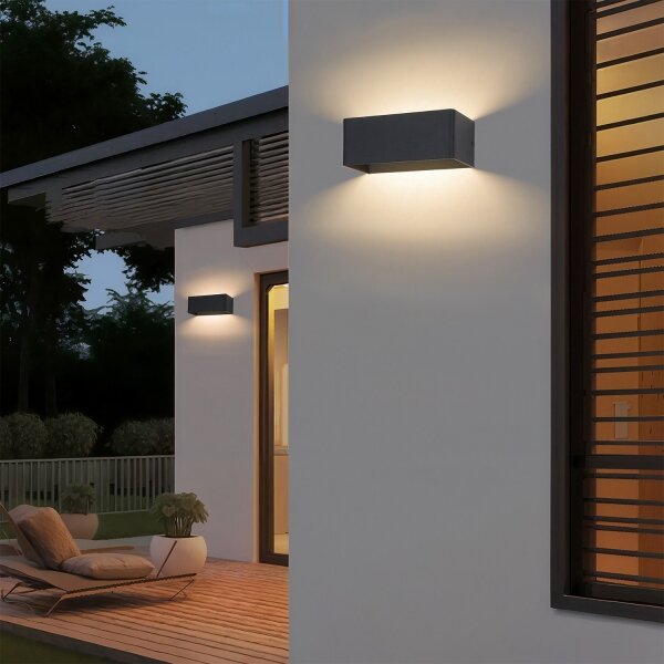 Brilagi - LED Venkovní nástěnné svítidlo DONNANI LED/7W/230V 20 cm černá IP44