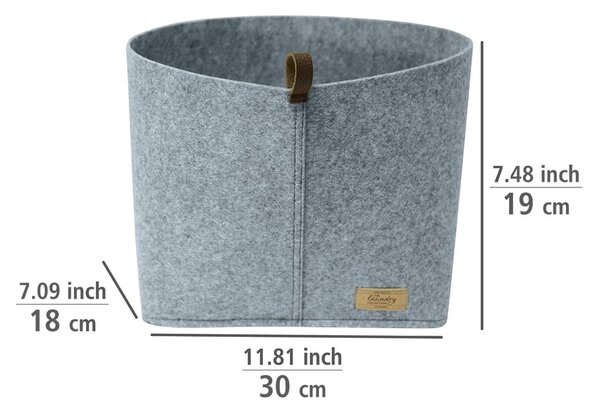 Šedý textilní organizér Wenko Felt, 30 x 18 cm
