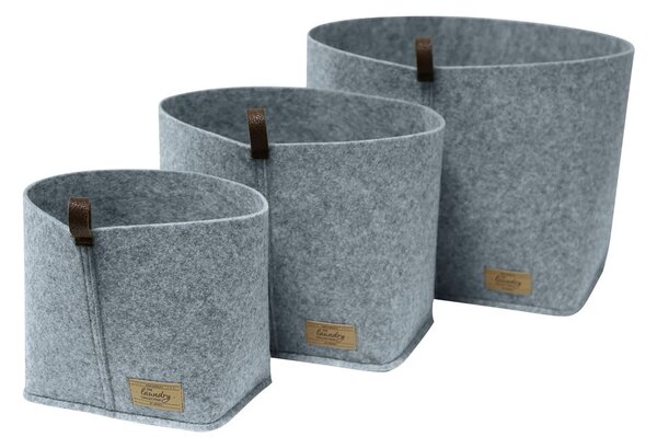 Šedý textilní organizér Wenko Felt, 24 x 16 cm