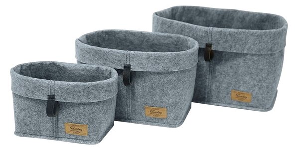 Šedý textilní organizér Wenko Felt, 24 x 16 cm