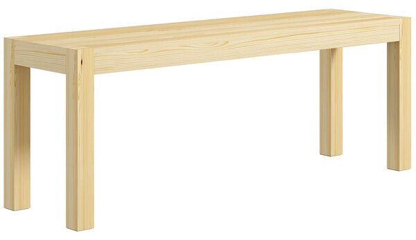 HOMCOM Dvousedací Dřevěná Lavice v Inspiračním Stylu pro Obývací Pokoj, Kuchyni a Vstup, Borové Dřevo, Nosnost až 240 kg, 120 x 33 x 45 cm, Přírodní |