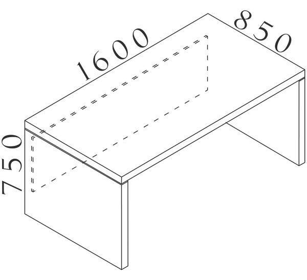 Stůl Lineart 160 x 85 cm, jilm světlý
