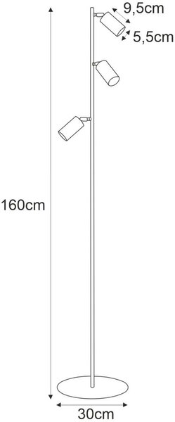 Kaja Mati stojací lampa 3x10 W zlatá-béžová K-5825