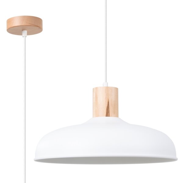 Sollux SL.1323 - Lustr na lanku INDY 1xE27/15W/230V pr. 38 cm bílá