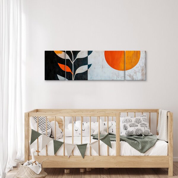 Obraz - Abstrakce rostliny a slunce (170x50 cm)