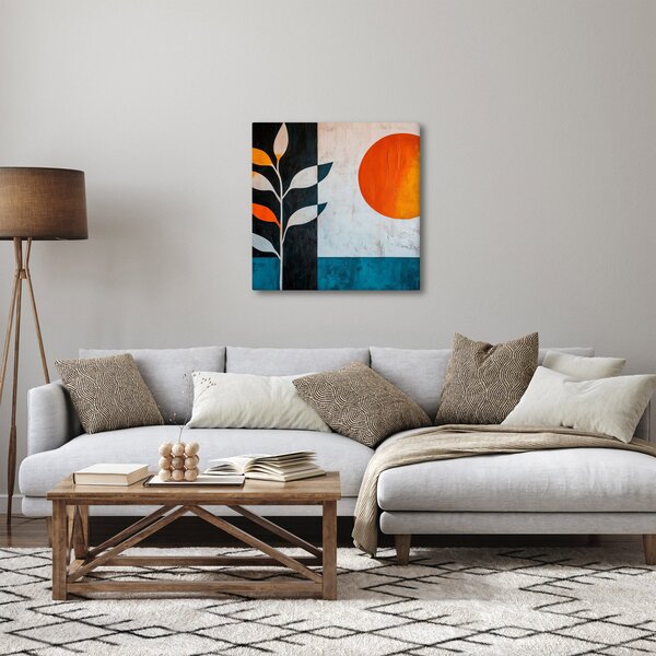 Obraz - Abstrakce rostliny a slunce (30x30 cm)