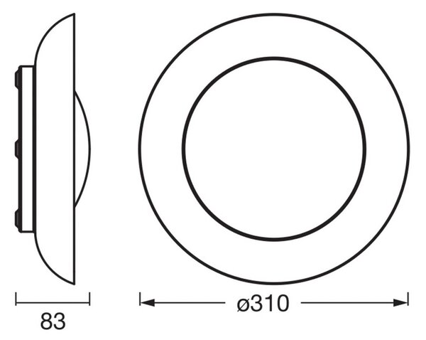 OSRAM LED stropní svítidlo ORBIS PLATE, růžové, Ø 31 cm, clickdim, stmívatelný, Fialová / růžová / barva růže, Obývací pokoj / jídelna, kov, Moderní