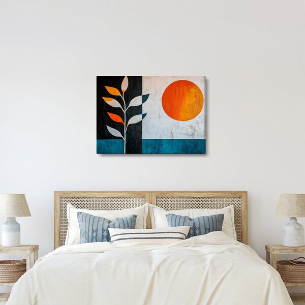Obraz - Abstrakce rostliny a slunce (70x50 cm)
