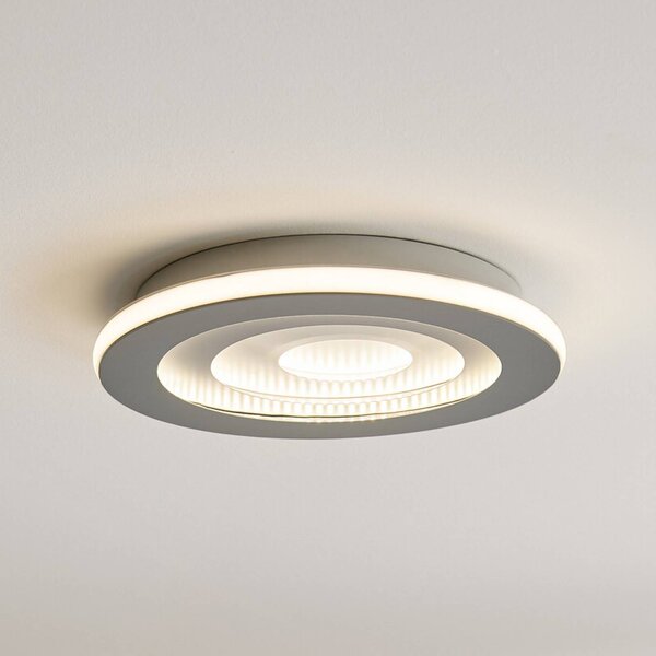 OSRAM LED stropní svítidlo ORBIS SPIRAL CENTRAL LIGHT, Ø 40 cm, šedé, stmívatelný, Hliník / šedá / zinek, Obývací pokoj / jídelna, kov, Moderní