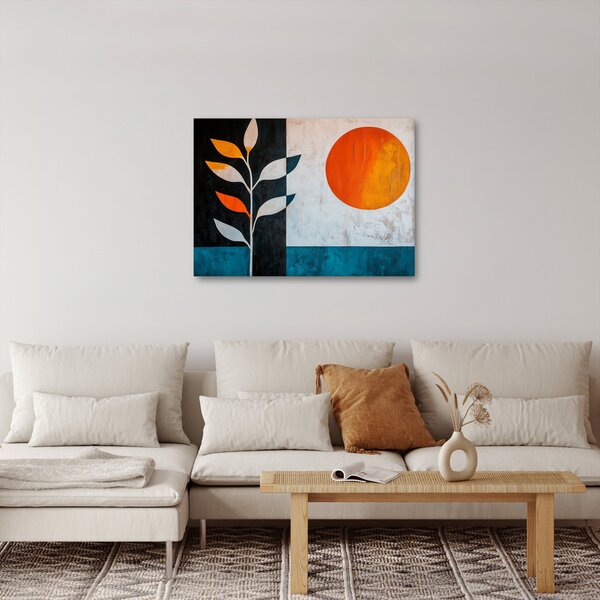 Obraz - Abstrakce rostliny a slunce (70x50 cm)