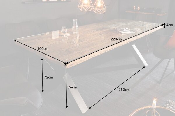Designový jídelní stůl Shark X 220 cm přírodní