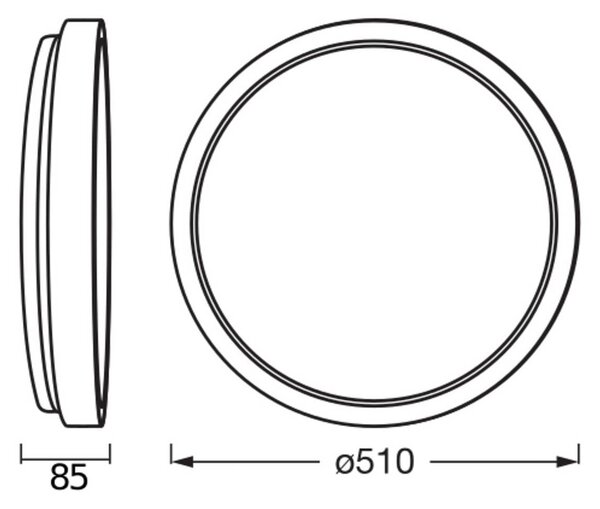 OSRAM LED stropní svítidlo ORBIS MARIANO, dřevo/bílá, Ø 51 cm, stmívatelné, stmívatelný, Světlé dřevo, Obývací pokoj / jídelna, kov, Moderní