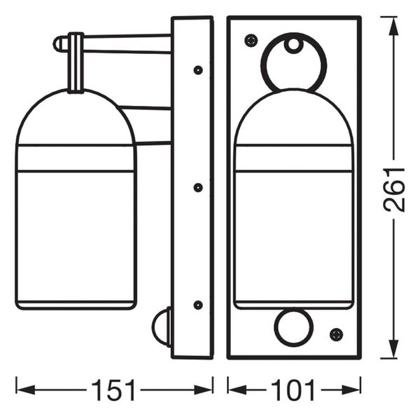 OSRAM Senzorová venkovní nástěnné svítidla ENDURA CLASSIC COWBELL šedá IP65, stmívatelný, Hliník / šedá / zinek, Hliník, Moderní, Lucerna