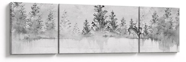 Obraz - Jeleni u jezera (170x50 cm)