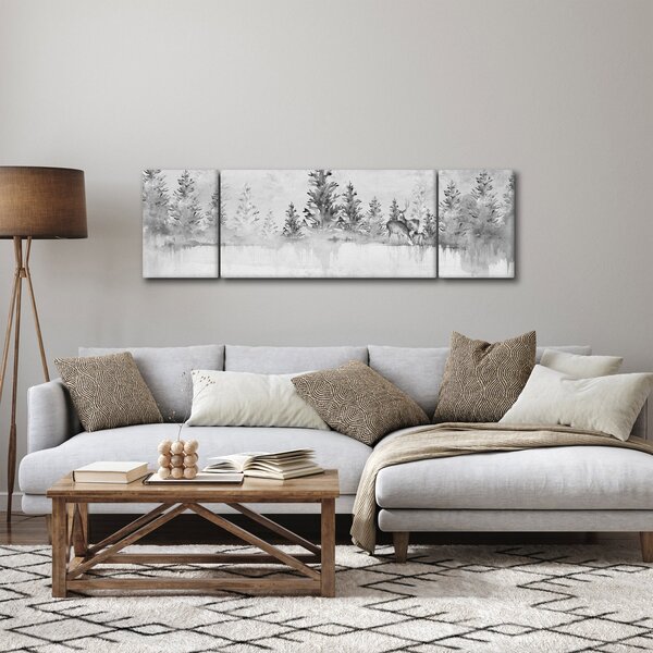 Obraz - Jeleni u jezera (170x50 cm)