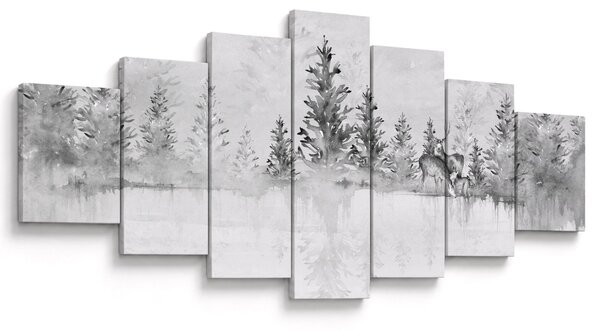Obraz - Jeleni u jezera (210x100 cm)