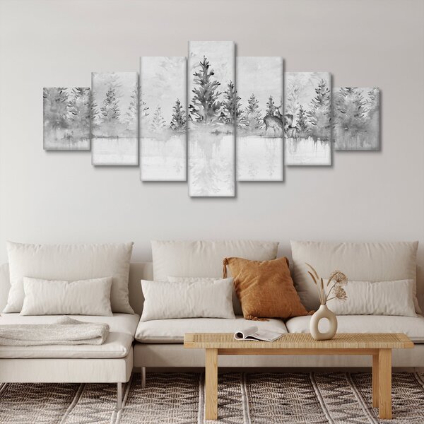 Obraz - Jeleni u jezera (210x100 cm)