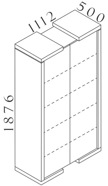Vysoká skříň Lineart 111,2 x 50 x 187,6 cm, jilm tmavý / antracit