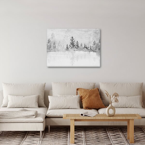 Obraz - Jeleni u jezera (70x50 cm)