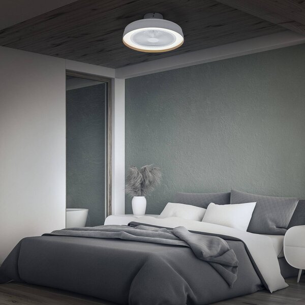 OSRAM Stropní ventilátor s LED osvětlením ENCAPSULATE, Ø 48 cm, bílý,, stmívatelný, Bílá / opál, Obývací pokoj / jídelna, Plast, Moderní