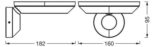 OSRAM Venkovní nástěnné svítidlo ENDURA STYLE, tmavě šedá, 18 cm, IP65, Hliník / šedá / zinek, Hliník, Moderní, Nástěnné svítidlo